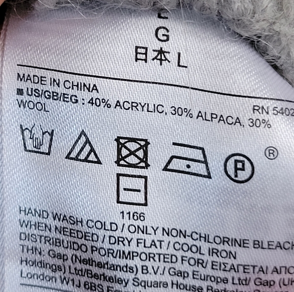 GAP Gray Alpaca Blend Turtleneck Women's Size L Turtleneck Cozy Chunky Fisherman - Picture 4 of 11